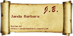 Janda Barbara névjegykártya
